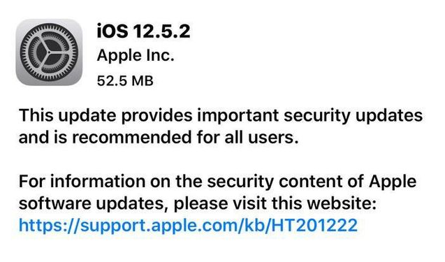 安仁苹果手机维修分享iOS12.5.2发布，建议所有老苹果用户安装 
